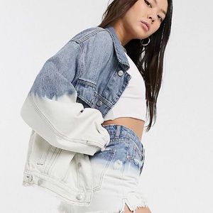 ASOS Signature 8 Denim Ombré Dip Dye Jacket Sz M/L